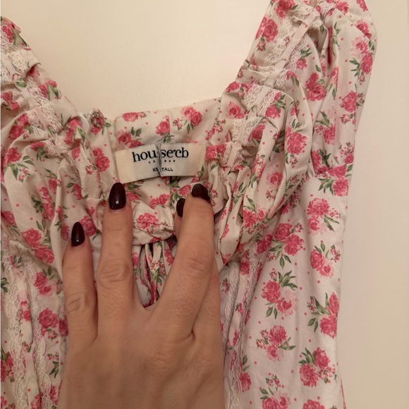 House of CB Natassia White Rosebud Print Cotton Mini Dress — XS - Picture 4 of 5